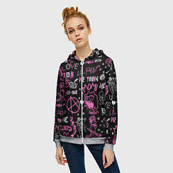 Толстовка на молнии женская LIL PEEP, цвет: 3D-меланж — фото 2
