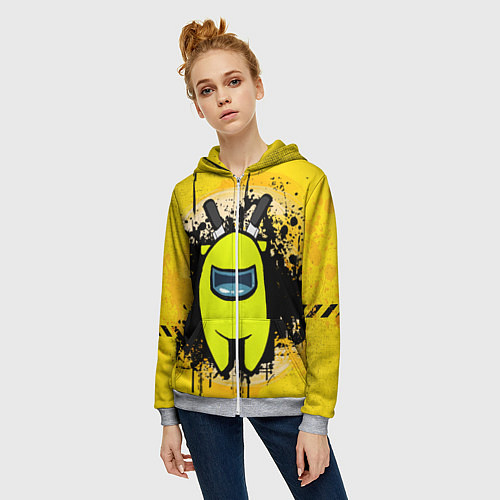 Женская толстовка на молнии Among Us / 3D-Меланж – фото 3