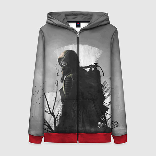 Женская толстовка на молнии СТАЛКЕР 2 / 3D-Красный – фото 1