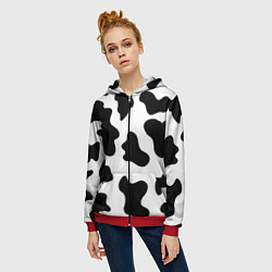 Толстовка на молнии женская Му-му, цвет: 3D-красный — фото 2