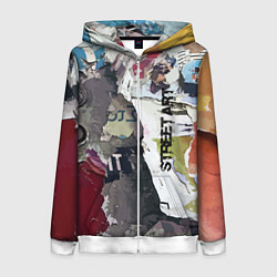 Толстовка на молнии женская Street art, цвет: 3D-белый