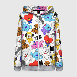 Толстовка на молнии женская BTS BT21, цвет: 3D-меланж