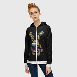 Толстовка на молнии женская AMONG US, цвет: 3D-белый — фото 2