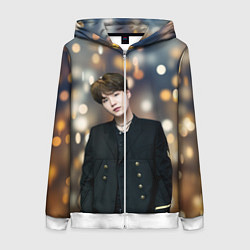 Толстовка на молнии женская MIN YOONGI, цвет: 3D-белый