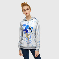 Толстовка на молнии женская Фигурное катание, цвет: 3D-меланж — фото 2