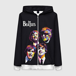 Толстовка на молнии женская The Beatles, цвет: 3D-белый