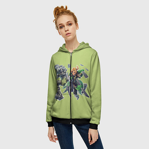 Женская толстовка на молнии Стальной Алхимик / 3D-Черный – фото 3