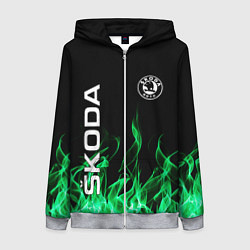 Женская толстовка на молнии SKODA