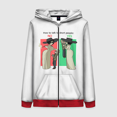 Женская толстовка на молнии Как Разговаривать с невысокими - Resident Evil 8 / 3D-Красный – фото 1