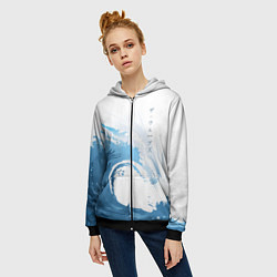 Толстовка на молнии женская WAVE ВОЛНЫ, цвет: 3D-черный — фото 2