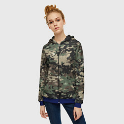 Толстовка на молнии женская Камуфляж Land Rover, цвет: 3D-синий — фото 2