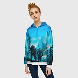 Толстовка на молнии женская Вальгала, цвет: 3D-белый — фото 2