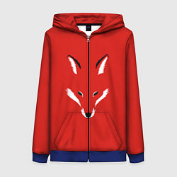 Толстовка на молнии женская Fox minimalism, цвет: 3D-синий