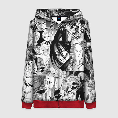 Женская толстовка на молнии One-Punch Man Ванпачмен / 3D-Красный – фото 1