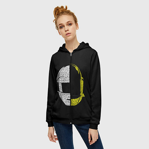 Женская толстовка на молнии Daft Punk / 3D-Черный – фото 3