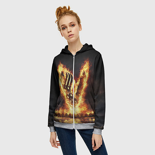 Женская толстовка на молнии ВИКИНГИ VIKINGS V / 3D-Меланж – фото 3