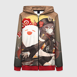 Толстовка на молнии женская GENSHIN IMPACT HU TAO, цвет: 3D-красный