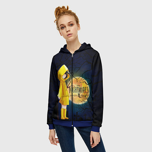 Женская толстовка на молнии Little Nightmares 2 / 3D-Синий – фото 3