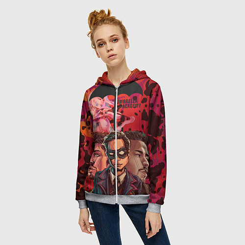 Женская толстовка на молнии Академия Амбрелла / 3D-Меланж – фото 3