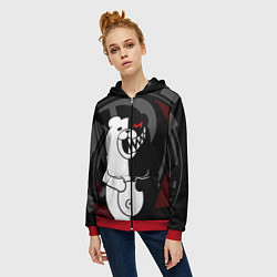 Толстовка на молнии женская MONOKUMA МОНОКУМА DANGANRO, цвет: 3D-красный — фото 2