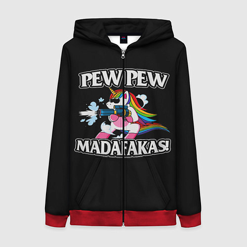 Женская толстовка на молнии Pew Pew / 3D-Красный – фото 1