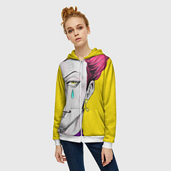 Толстовка на молнии женская Hunter x Hunter Хисока, цвет: 3D-белый — фото 2