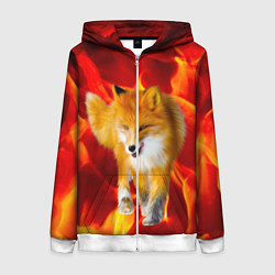 Толстовка на молнии женская Fire Fox, цвет: 3D-белый