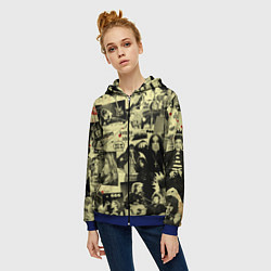 Толстовка на молнии женская РОК КУМИРЫ, цвет: 3D-синий — фото 2