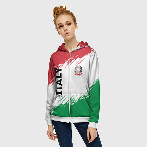 Женская толстовка на молнии MADE IN ITALY / 3D-Белый – фото 3
