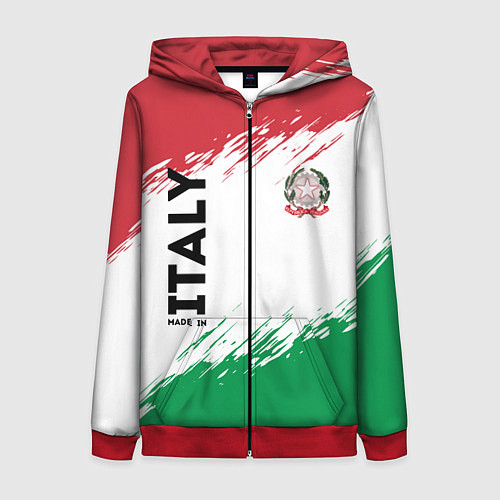 Женская толстовка на молнии MADE IN ITALY / 3D-Красный – фото 1