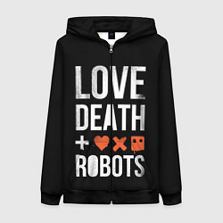Толстовка на молнии женская Love Death Robots, цвет: 3D-черный