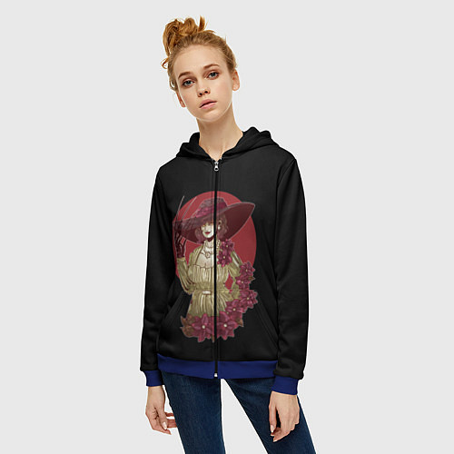 Женская толстовка на молнии Мадам Димитреску / 3D-Синий – фото 3