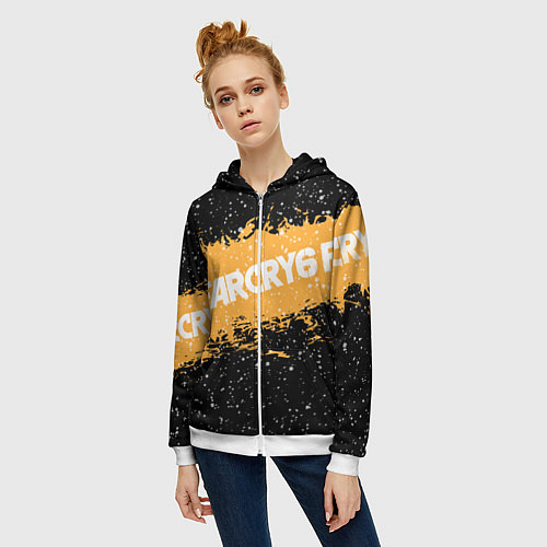 Женская толстовка на молнии Far Cry 6 / 3D-Белый – фото 3