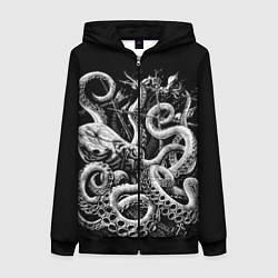 Женская толстовка на молнии Кракен Монстр