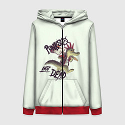 Толстовка на молнии женская Крокодил панк, цвет: 3D-красный