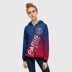 Толстовка на молнии женская ФК ПСЖ PARIS SAINT GERMAIN, цвет: 3D-черный — фото 2