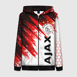 Толстовка на молнии женская FC AJAX AMSTERDAM ФК АЯКС, цвет: 3D-черный
