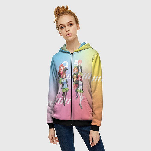 Женская толстовка на молнии Пять невест / 3D-Черный – фото 3