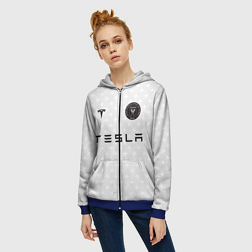 Женская толстовка на молнии INTER MIAMI FC TESLA KIT / 3D-Синий – фото 3