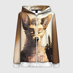 Толстовка на молнии женская Furry jackal, цвет: 3D-белый