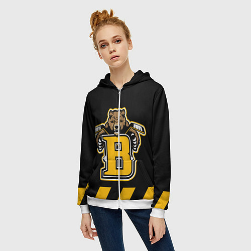 Женская толстовка на молнии BOSTON BRUINS / 3D-Белый – фото 3