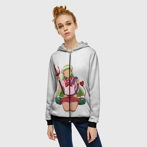 Женская толстовка на молнии Clara Valac Minimalistic / 3D-Черный – фото 3