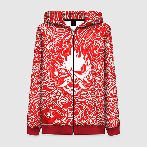 Женская толстовка на молнии Samurai / 3D-Красный – фото 1