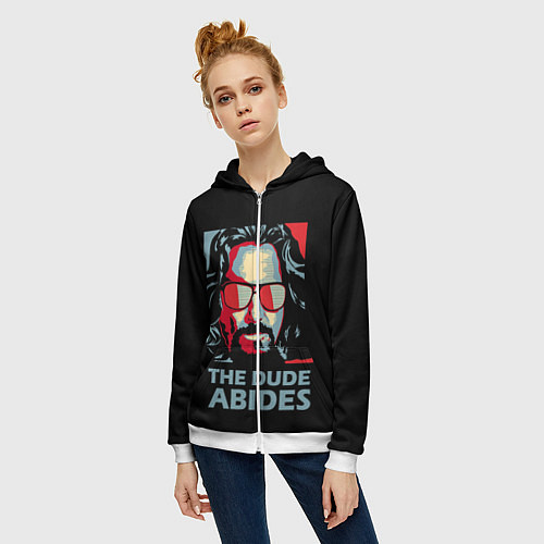 Женская толстовка на молнии The Dude Abides Лебовски / 3D-Белый – фото 3