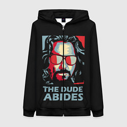 Толстовка на молнии женская The Dude Abides Лебовски, цвет: 3D-черный