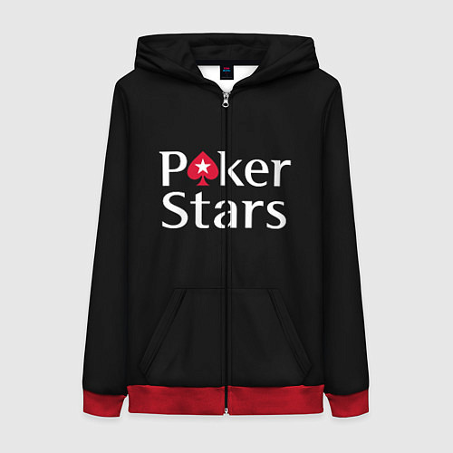 Женская толстовка на молнии Poker Stars / 3D-Красный – фото 1