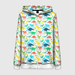 Толстовка на молнии женская DINOSAUR, цвет: 3D-белый
