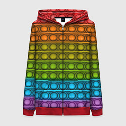 Толстовка на молнии женская ИГРУШКА POP it, цвет: 3D-красный