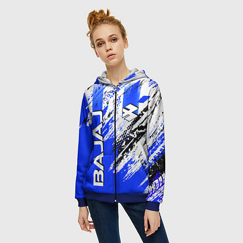 Женская толстовка на молнии BAJAJ БАДЖАДЖ МОТОСПОРТ / 3D-Синий – фото 3