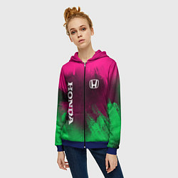 Толстовка на молнии женская NEON HONDA НЕОН ХОНДА, цвет: 3D-синий — фото 2
